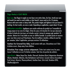 Tiege Hanley Detoxifying Clay Mask swatch shows deep cleansing action with charcoal.