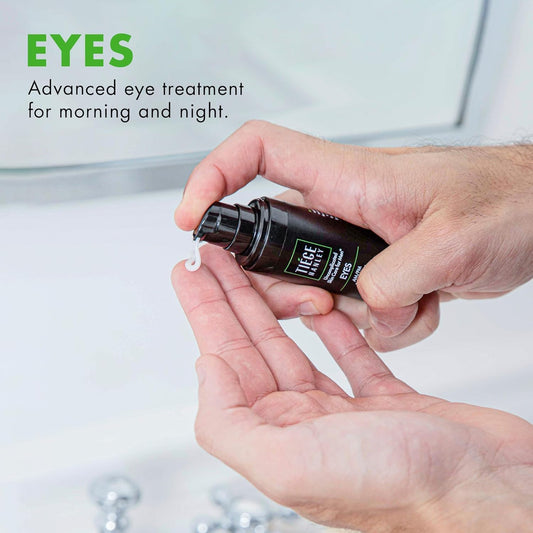 Tiege Hanley EYES eye cream closeup showing smooth texture for easy application.