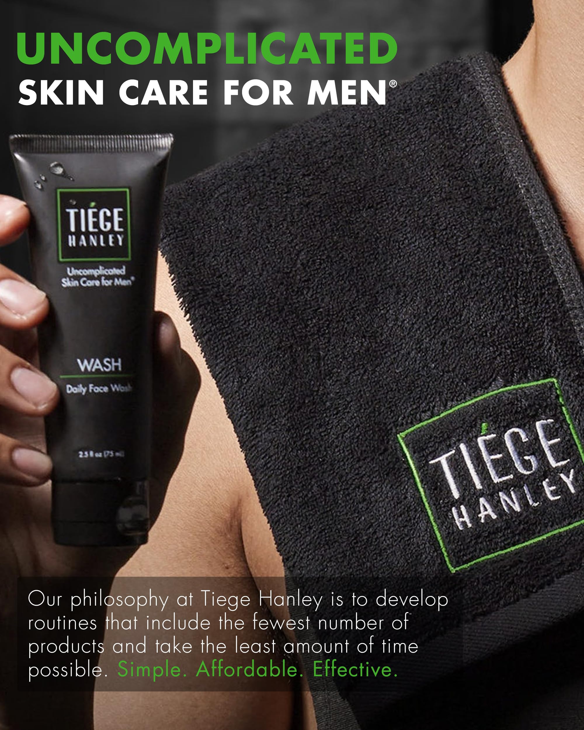Tiege Hanley Firming Serum drop improves texture and resilience.