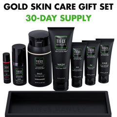 Tiege Hanley Gold Gift Box exfoliating scrub image highlighting smoother texture with apricot seeds.