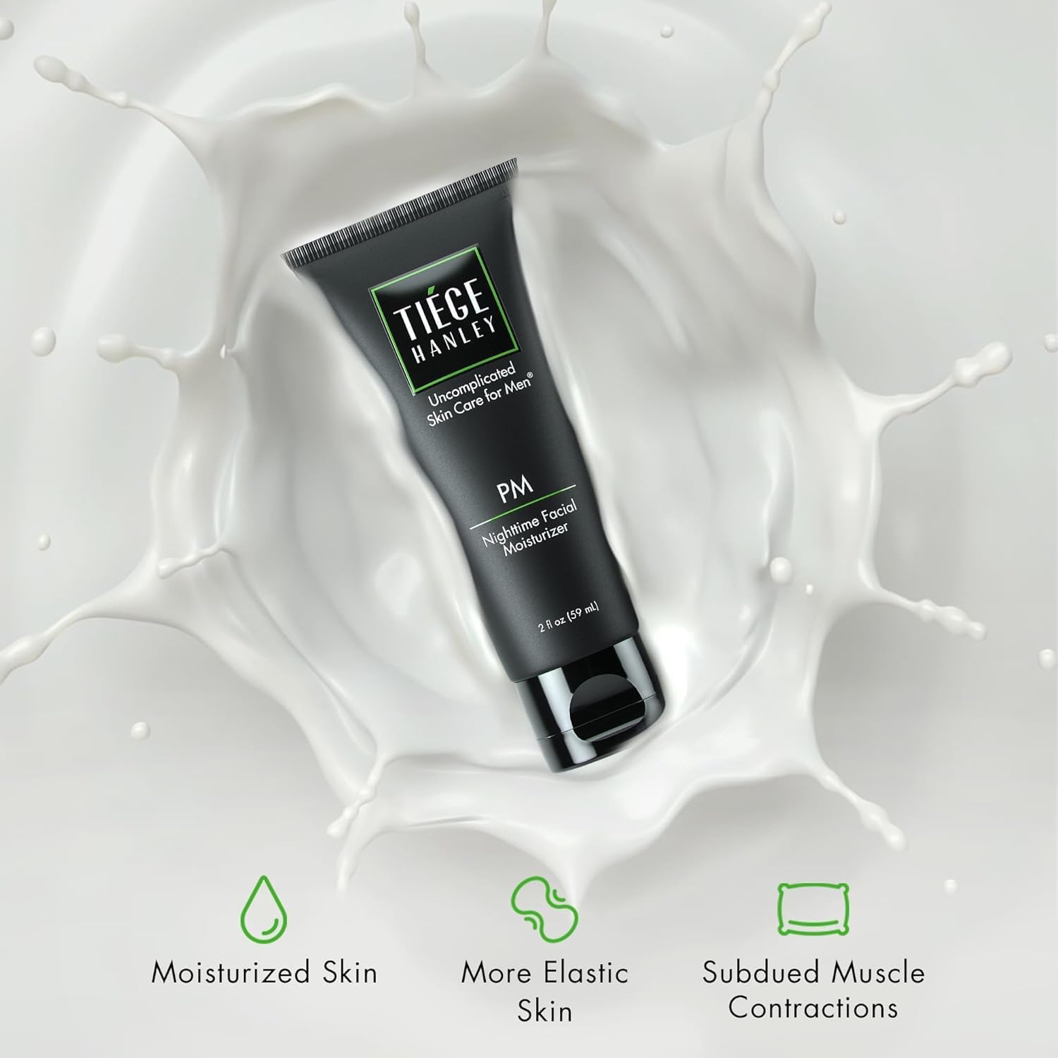 Tiege Hanley night moisturizer with peptide technology for overnight benefits.