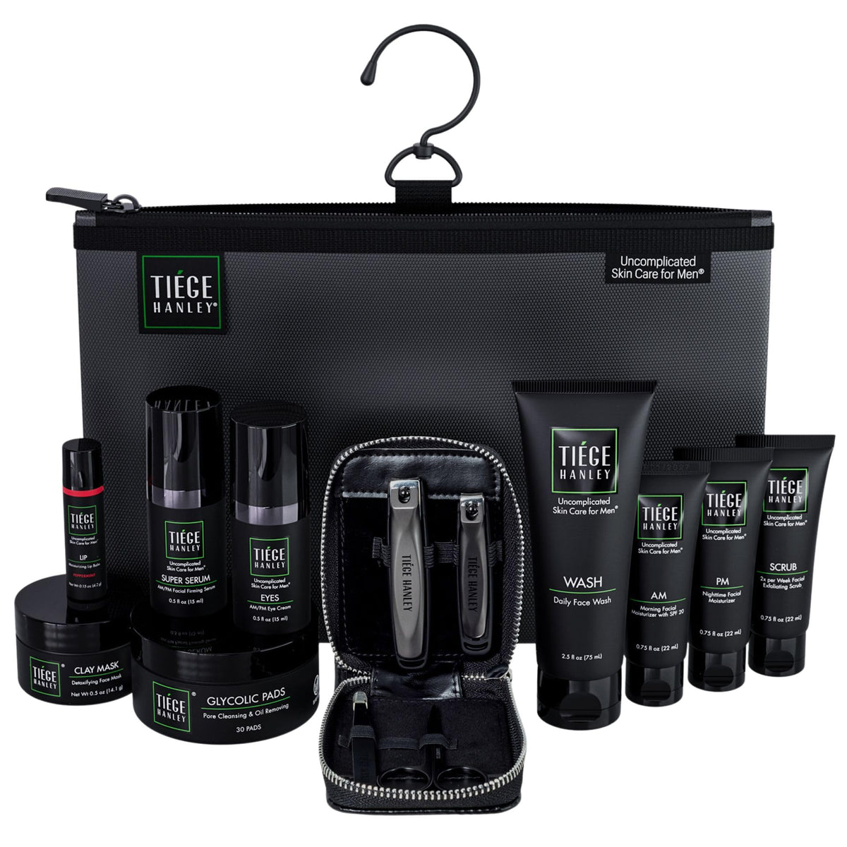 Tiege Hanley Platinum Gift Box face wash cleanses oil and dirt for a balanced complexion.