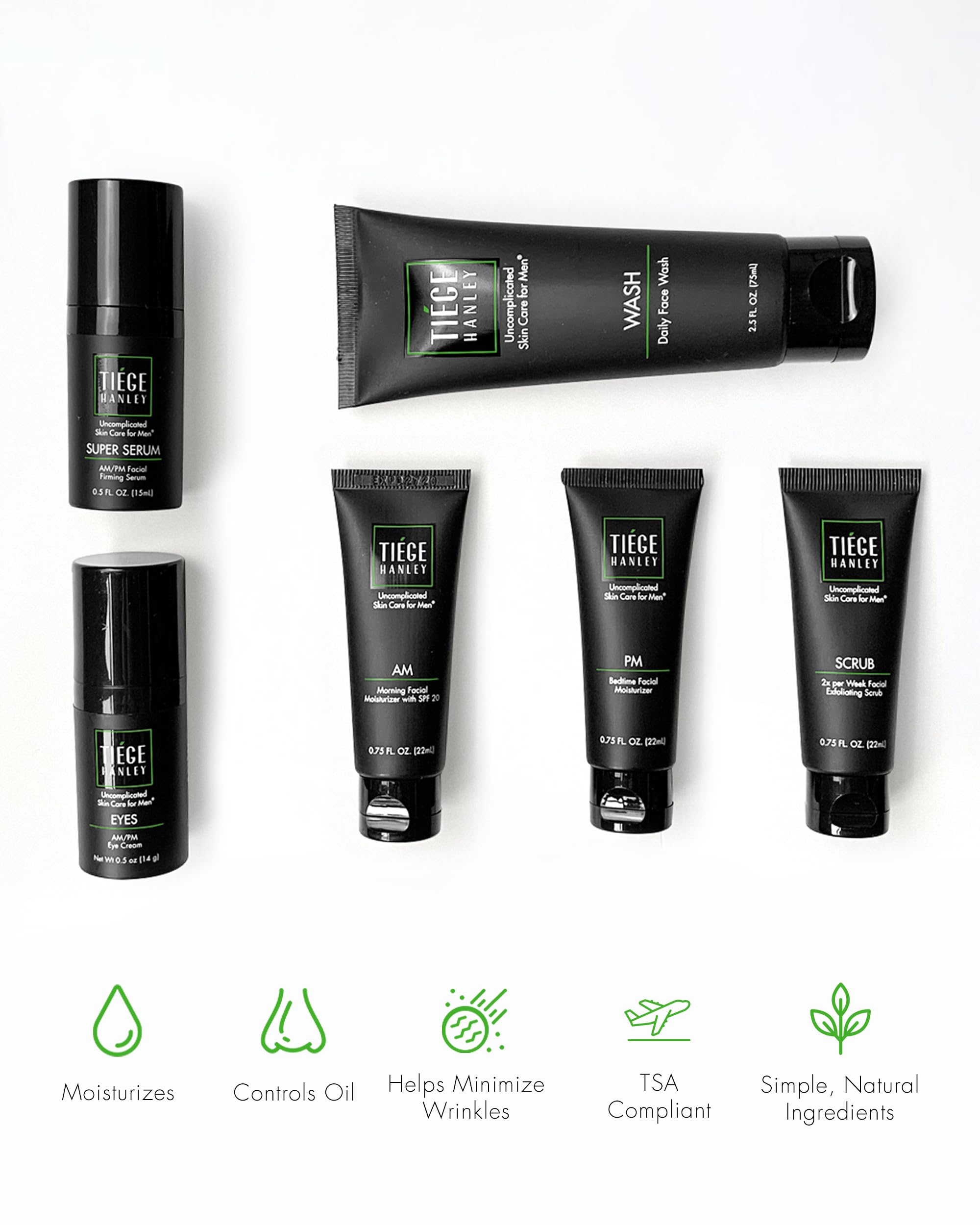 Tiege Hanley PM Moisturizer tube nourishes skin overnight and supports elasticity.