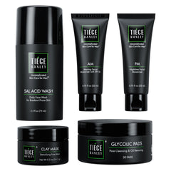 Tiege Hanley Salicylic Acid Face Wash bottle cleanses pores and controls shine.