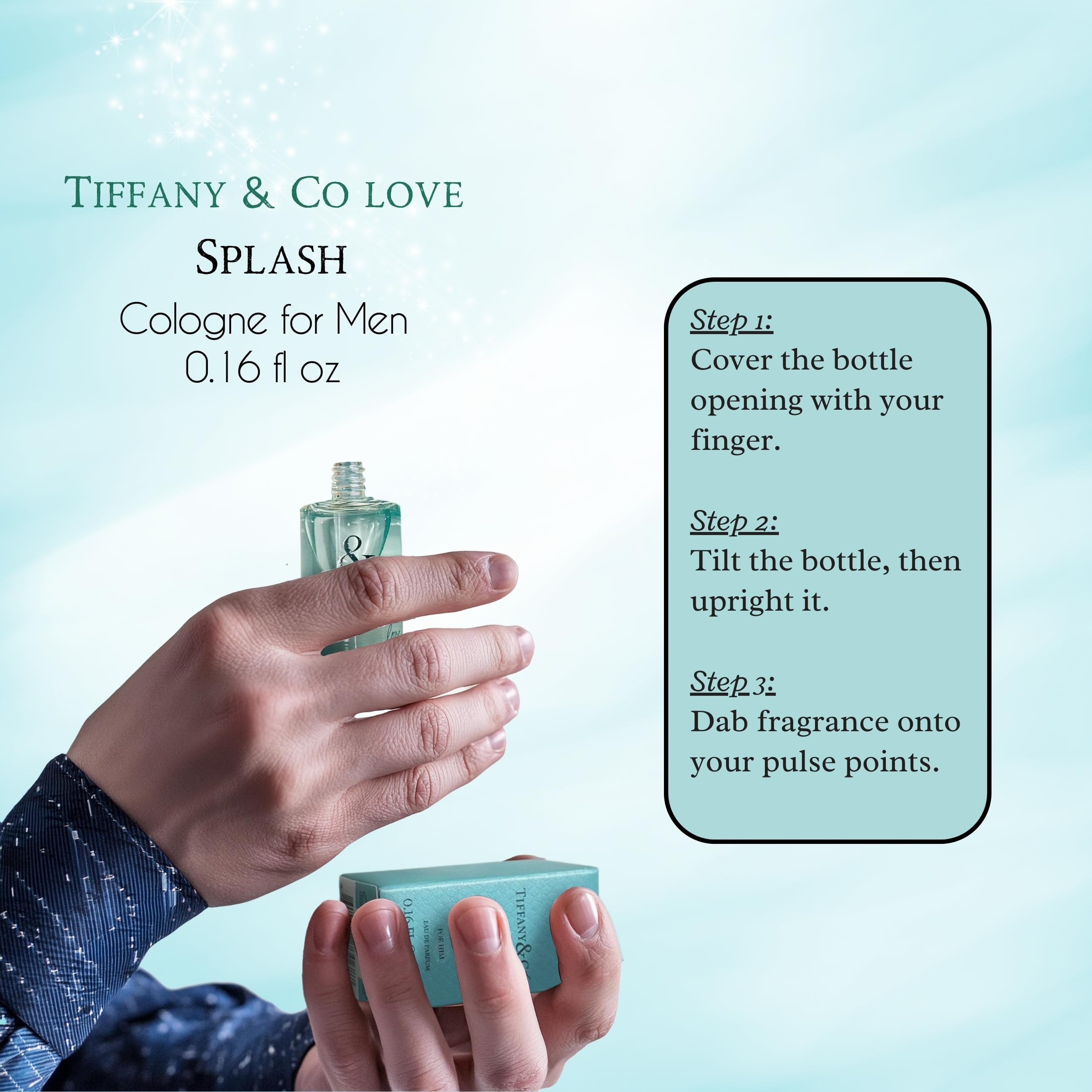 Tiffany & Co. Love for Him travel-size perfume, ideal compact companion.