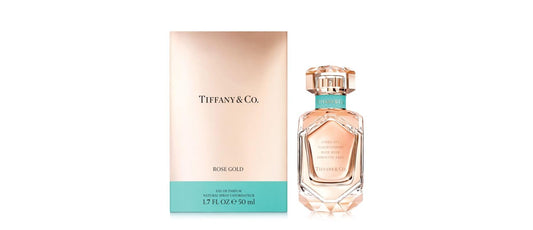 Tiffany & Co. Rose Gold EDP bottle front with blush tint, ideal for daily elegance.