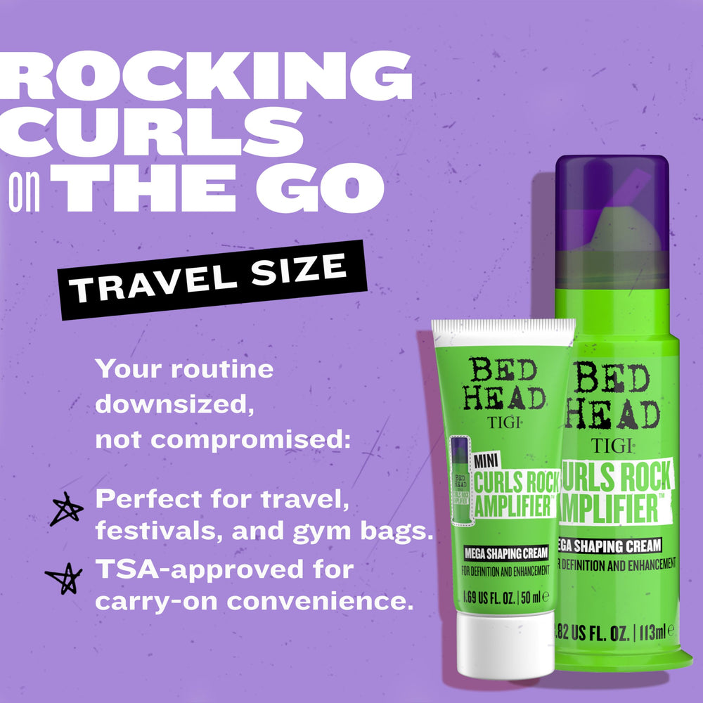 TIGI Bed Head Curls Rock Amplifier Travel Mini scrunching for bouncy, lasting curl definition.