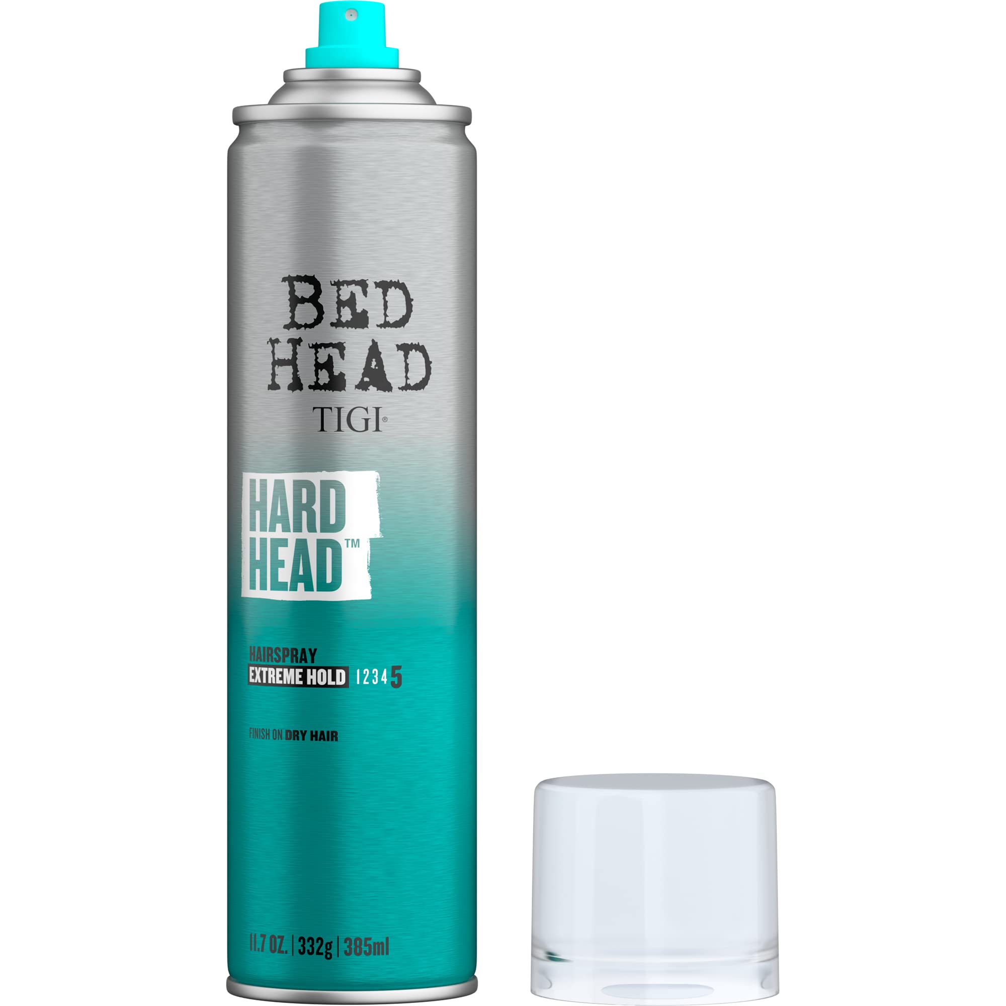 TIGI Bed Head Hard TM Hairspray on hair for immediate set and control