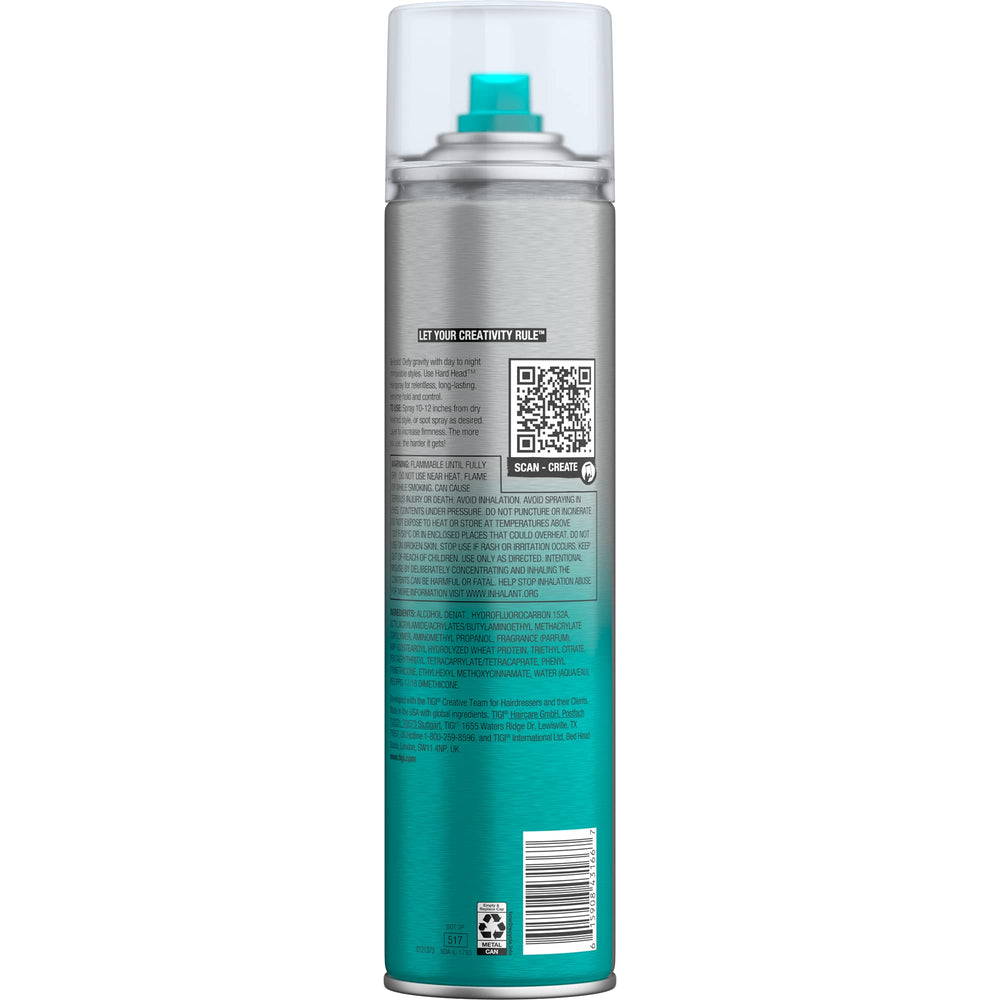 TIGI Bed Head Hard TM Hairspray pack four for bold styles all day