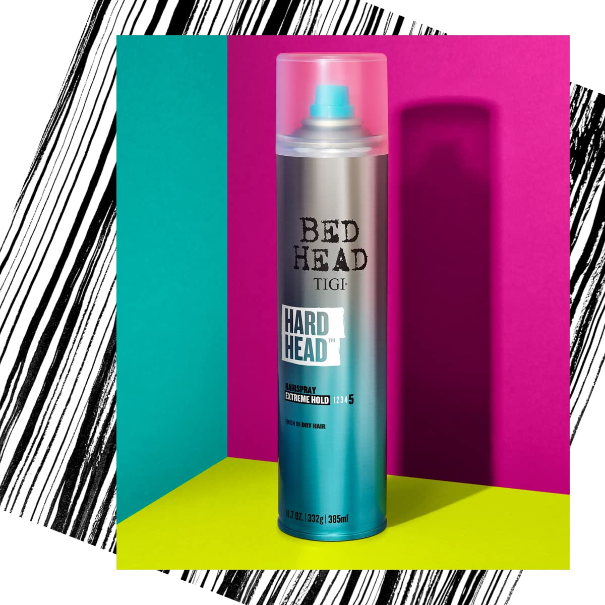 TIGI Bed Head Hard TM Hairspray provides strong hold while remaining touchable