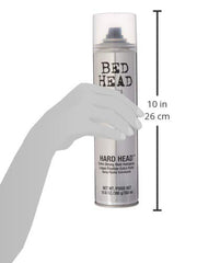 TIGI Bed Head Hard Head Spray pack shows two bottles for value and consistency.