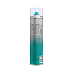 TIGI Bed Head Head Hard Hold Hair Spray 385ml application shot shows fast-drying, easy comb-out.