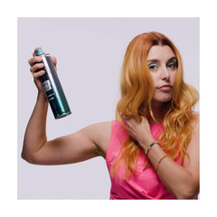 TIGI Bed Head Head Hard Hold Hair Spray 385ml finish shot demonstrates strong, flexible hold.