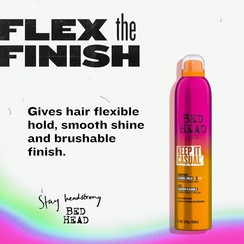 TIGI Bed Head Keep It Casual brushable finish shown on hair