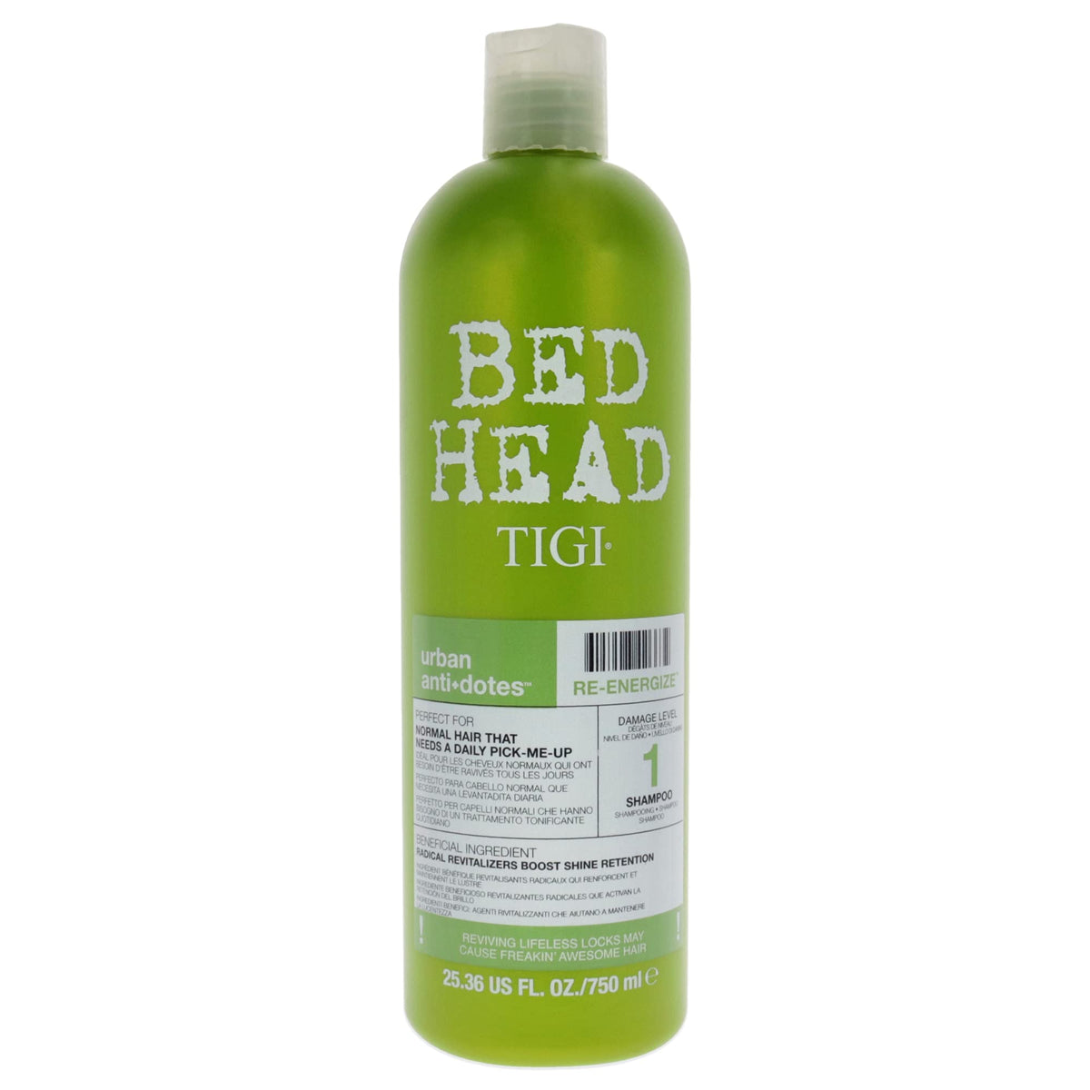 TIGI Bed Head Urban Antidotes Re-Energize bottle pouring for revitalized hair