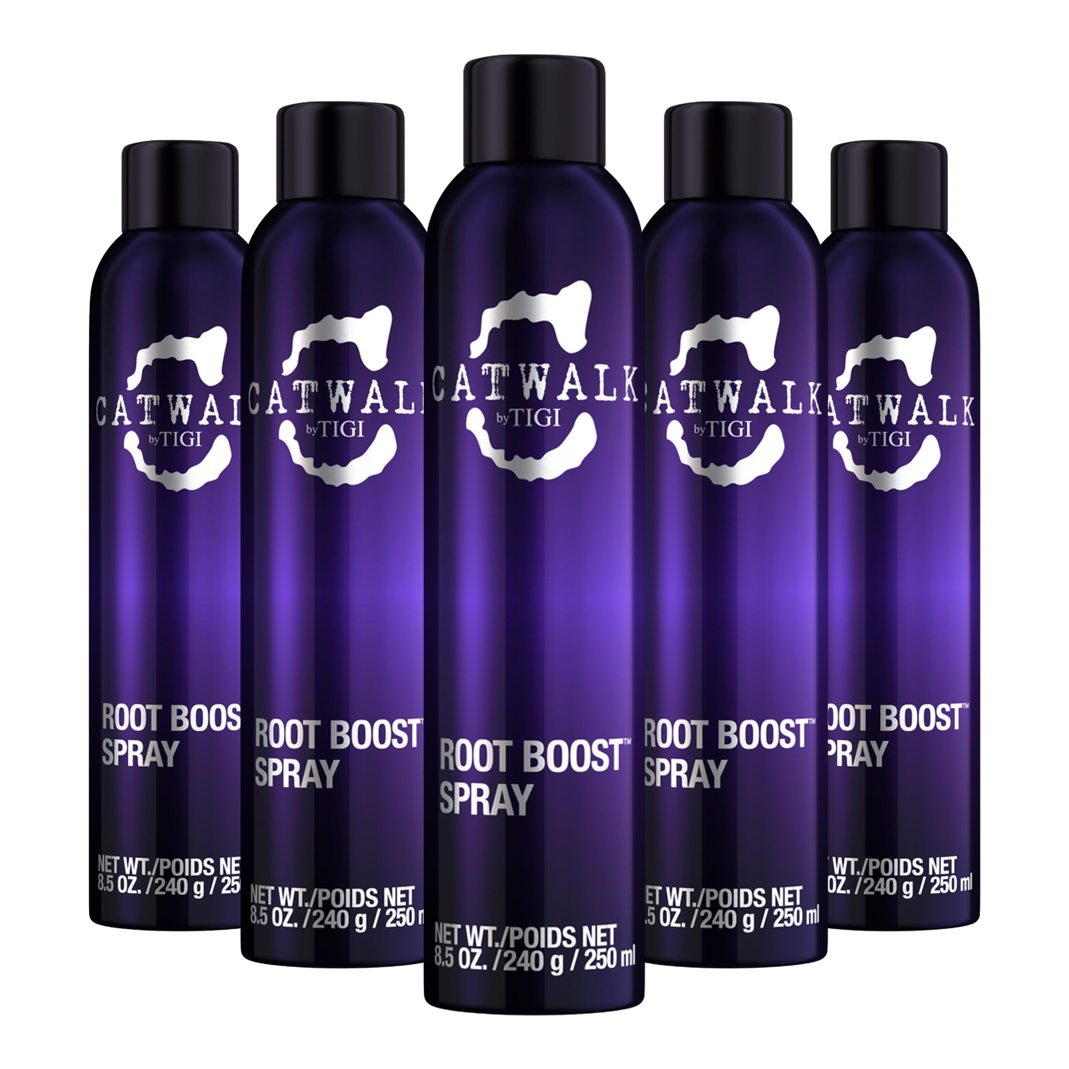 TIGI Catwalk Root Boost Spray Foam bottle delivers instant volume for all hair types without stiffness.