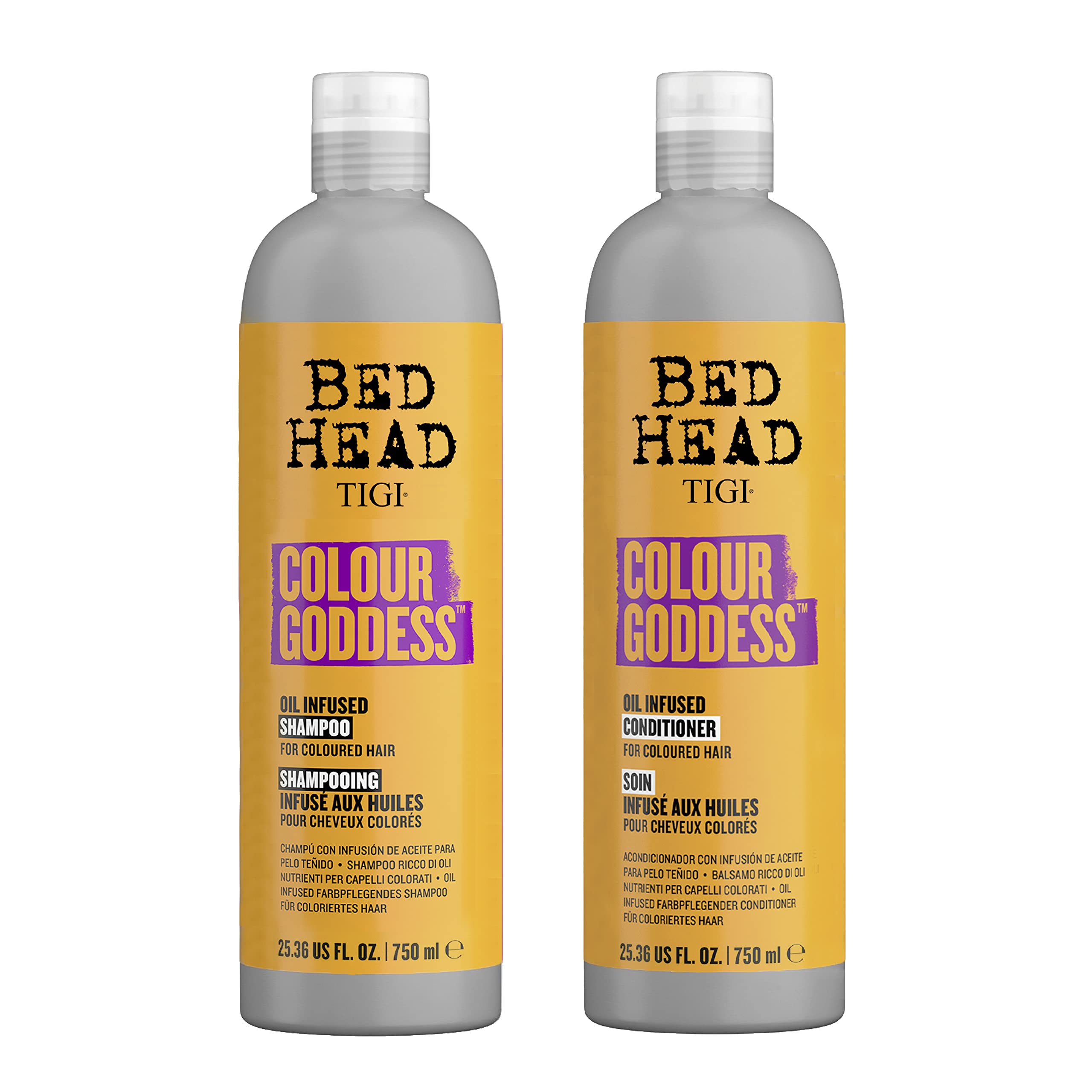 TIGI Colour Goddess shampoo bottle highlighting color protection for dyed hair