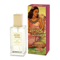 Tikimaster Wicked Wahine Rose perfume bottle with rose and jasmine notes for romantic evenings
