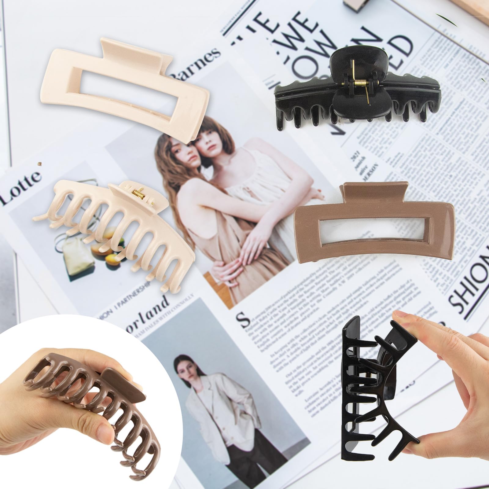 TIME&TRAVE dark brown clip blends with outfits for subtle styling.