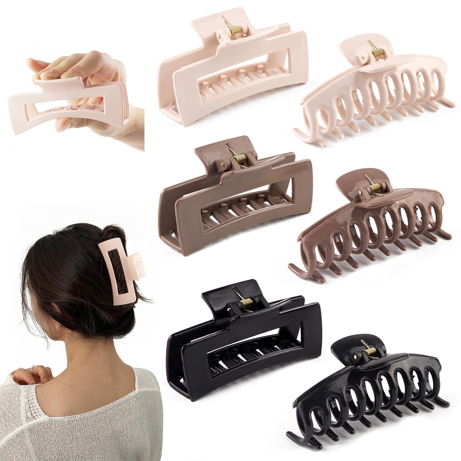 TIME&TRAVE dragon bone clip in khaki with gentle, hair-friendly grip.