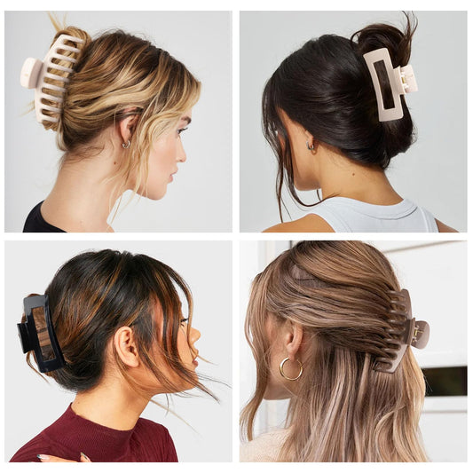 TIME&TRAVE square clip in dark brown offering secure, slip-free hold.