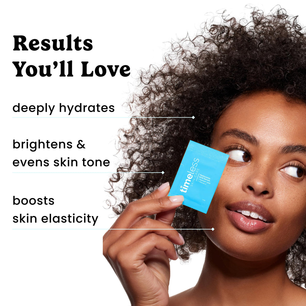 Timeless Matrixyl 3000 peptide on packaging highlighting firmness support