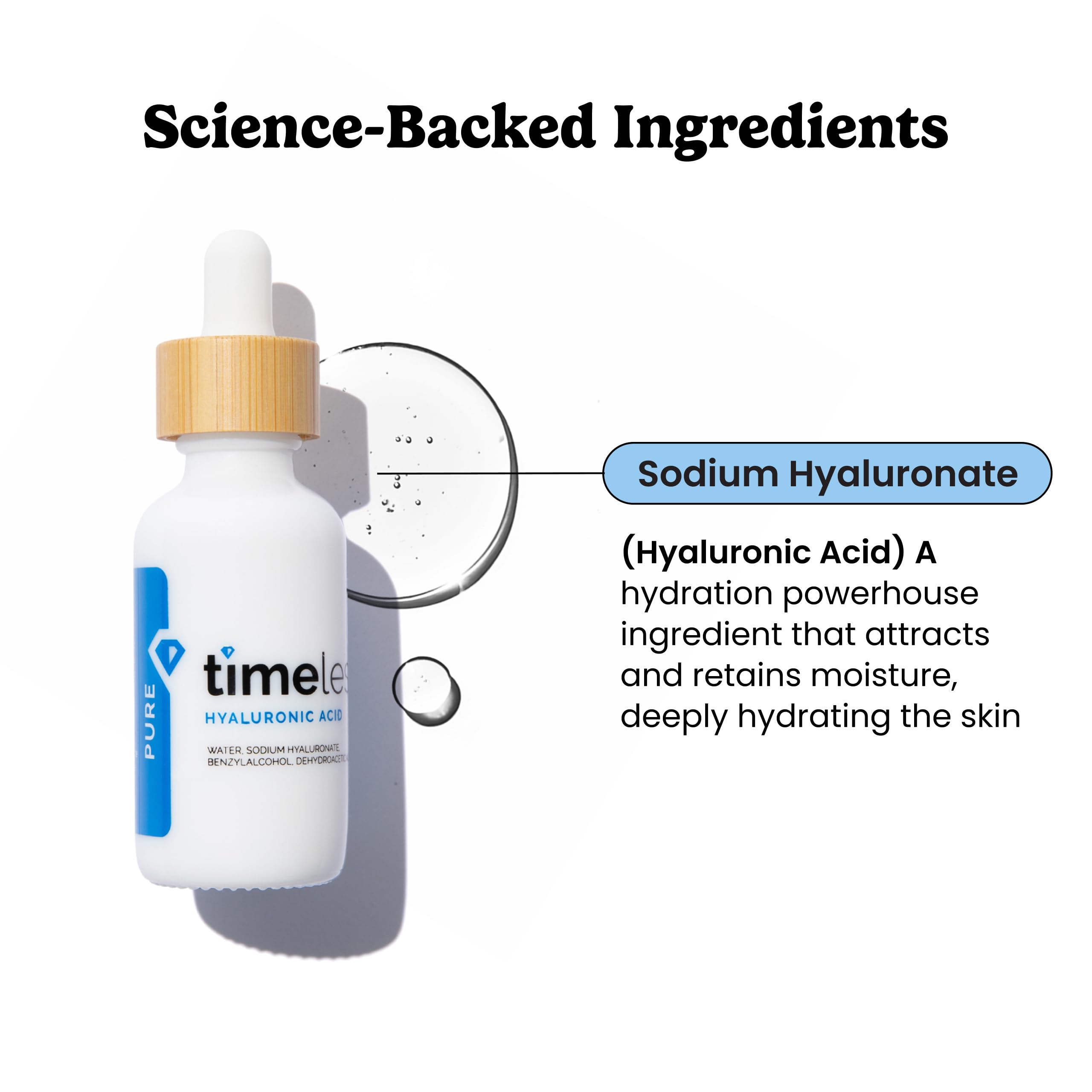 Timeless Skin Care serum pump close-up shows easy daily application.