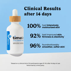 Timeless Skin Care Hyaluronic Acid serum texture close-up highlights clean, fragrance-free formula.