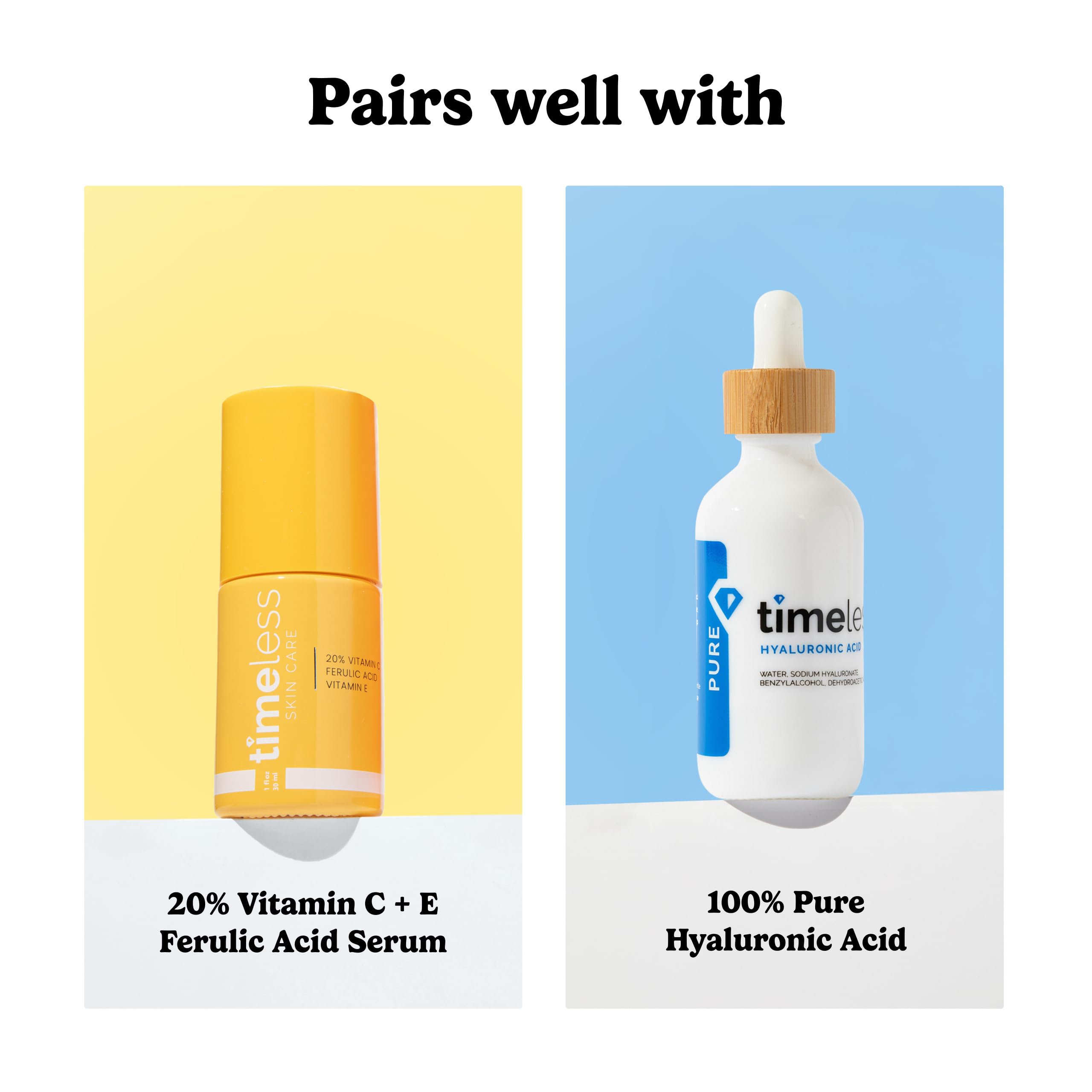 Front view of Timeless Skin Care Matrixyl Synthe’6 packaging emphasizing on-the-go hydration