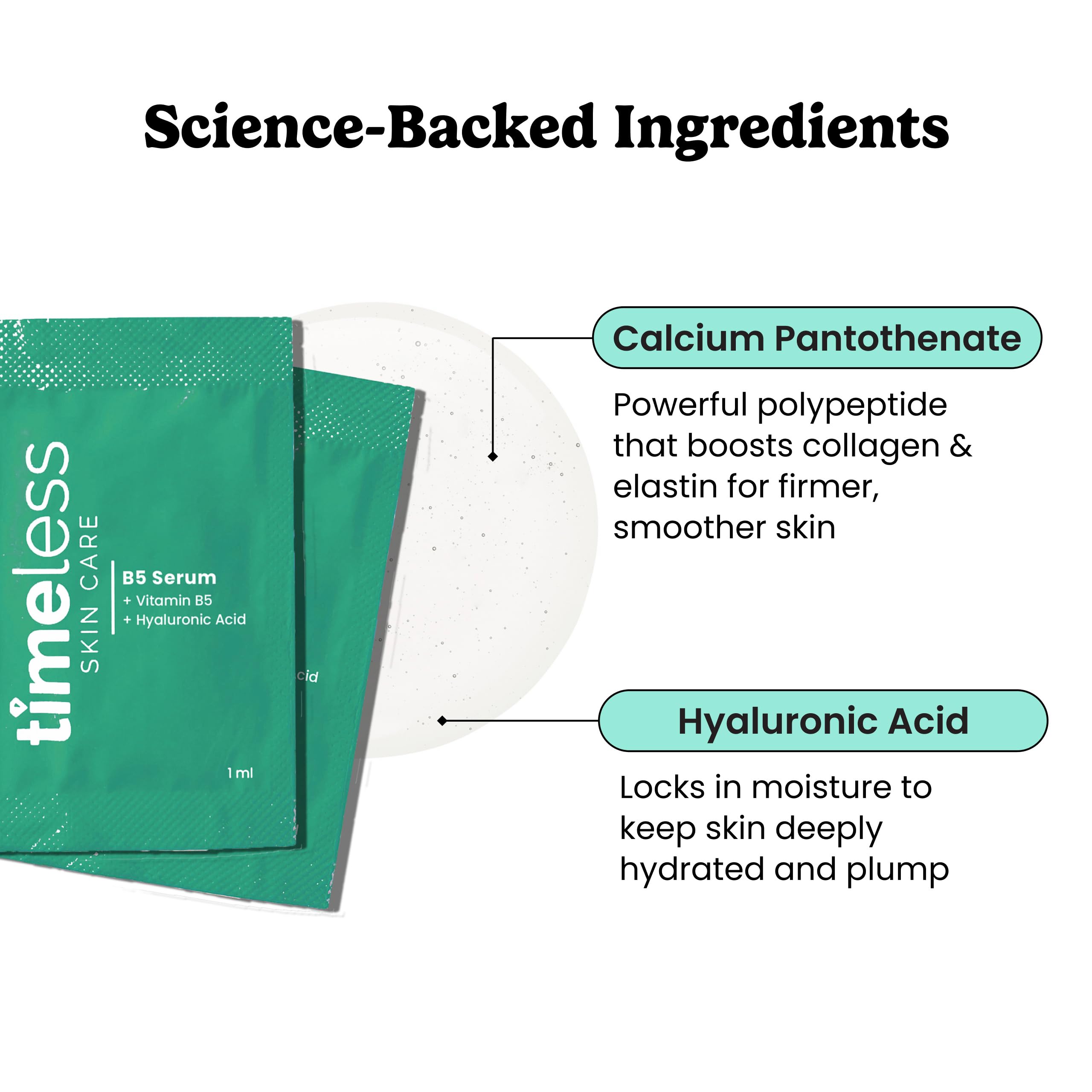 Timeless Skin Care Vitamin B5 Serum pump bottle delivering lightweight hydration for daily use.