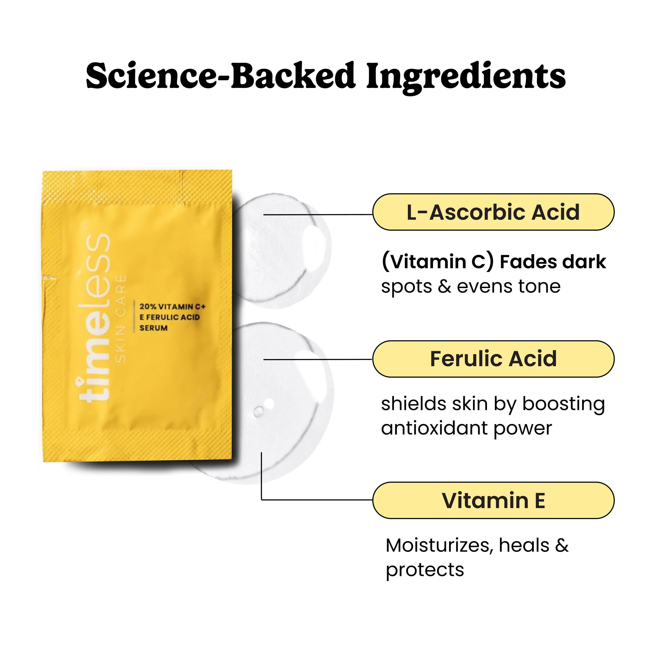 Timeless Skin Care Vitamin C Serum application on clean face for even tone.