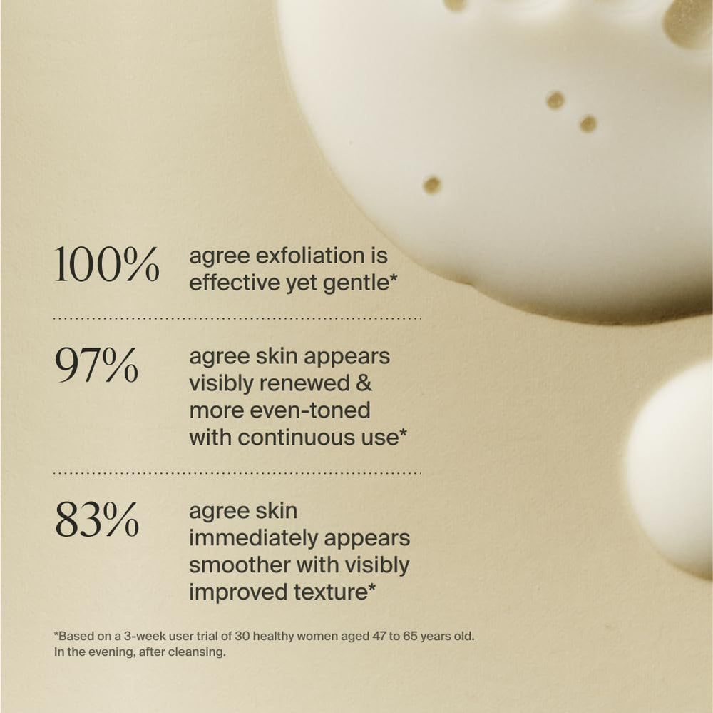 Timeline Mito-Biotic Exfoliator three-week trial shows smoother, more even skin.