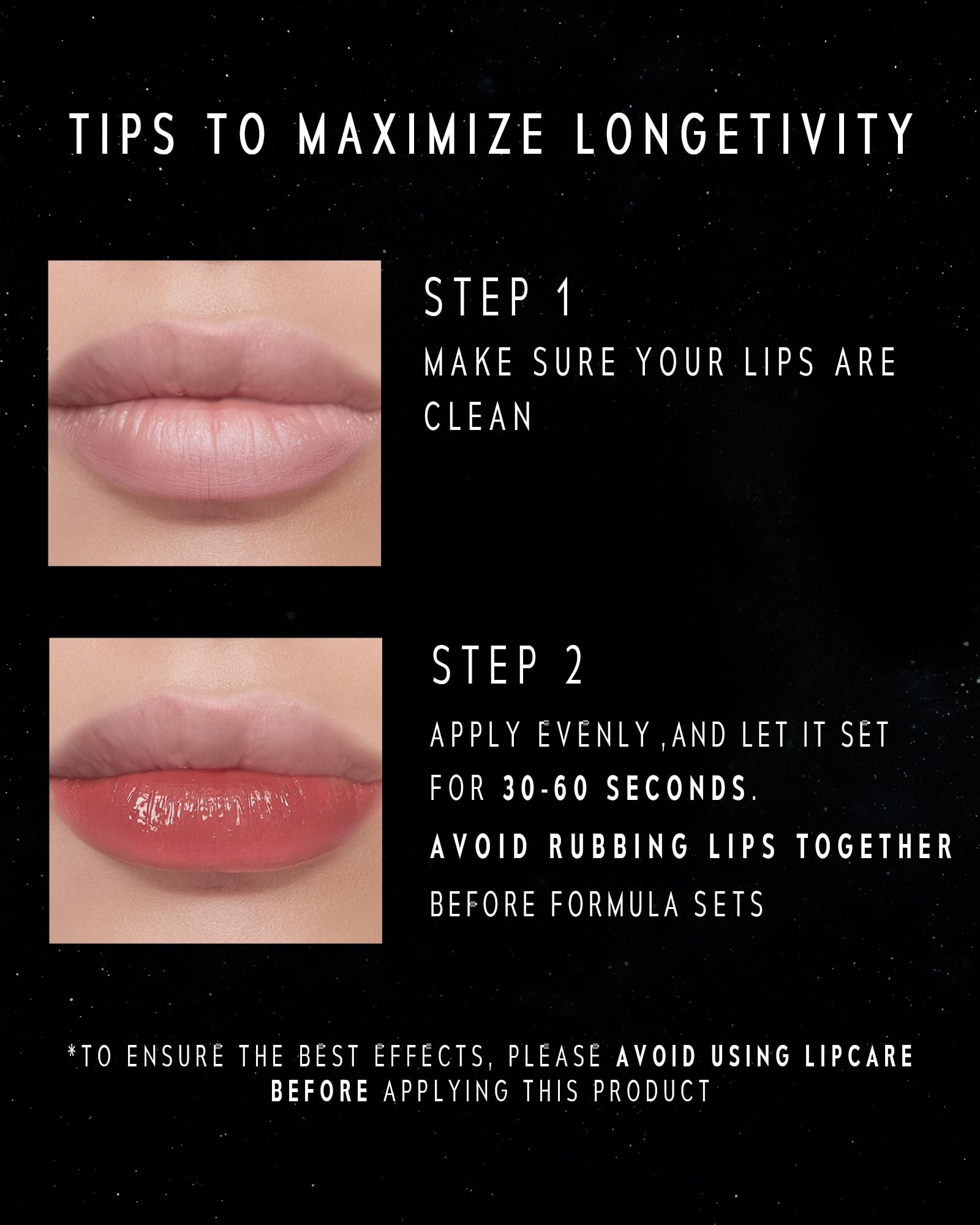 TIMEPHORIA Stellar Dust Lip Stain 09 Enigma deep shade for daily and evening looks.