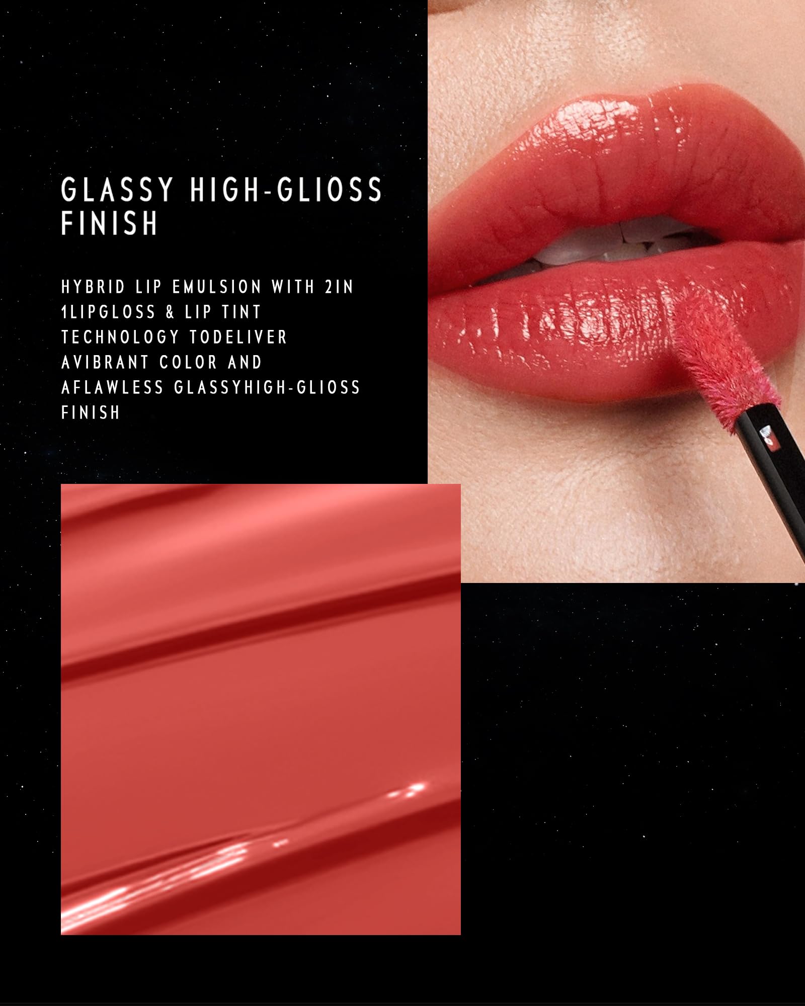 TIMEPHORIA Stellar Dust Lip Stain 09 Enigma hydrating tint keeps lips comfortable throughout day.