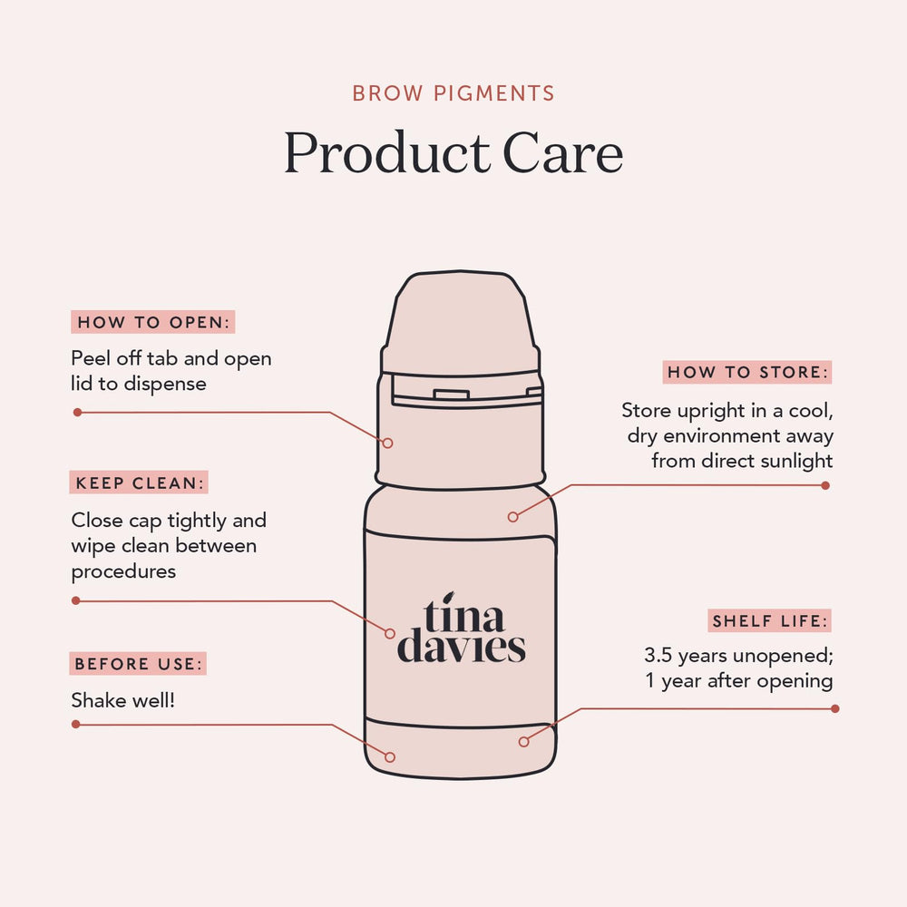 Tina Davies Blonde pigment supports precise, natural shading for blonde brows.