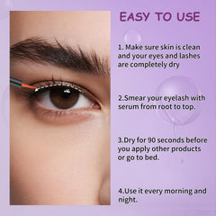 Application step shows thin line along upper and lower lash lines.