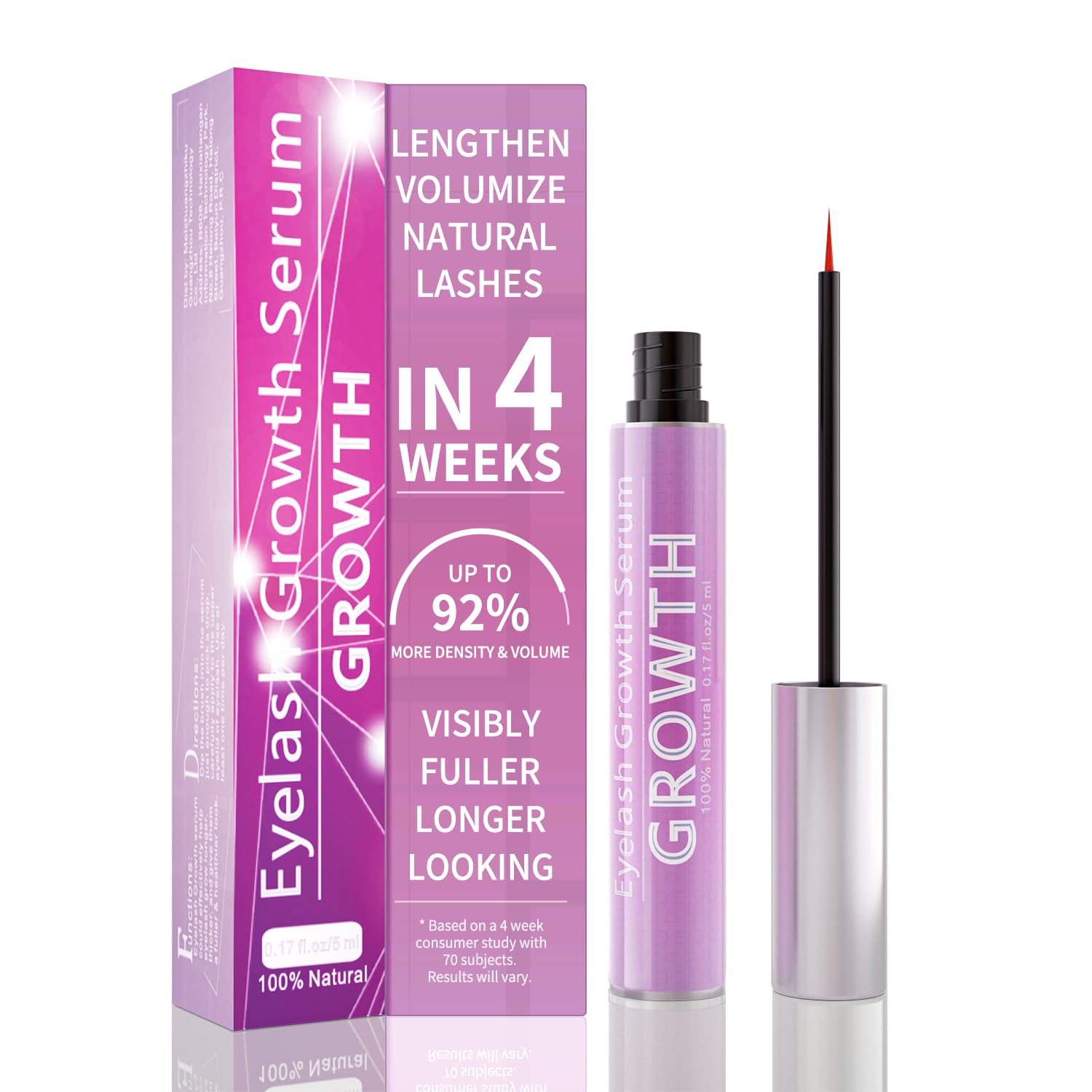Tinclen eyelash growth serum bottle for fuller lashes and easy daily use.