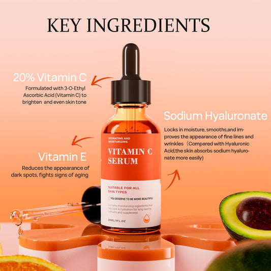 Tinclen Vitamin C Serum being applied to cheek for hydration