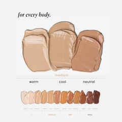 TINGE Body Makeup brush blend demonstrates seamless application and a semi-matte finish