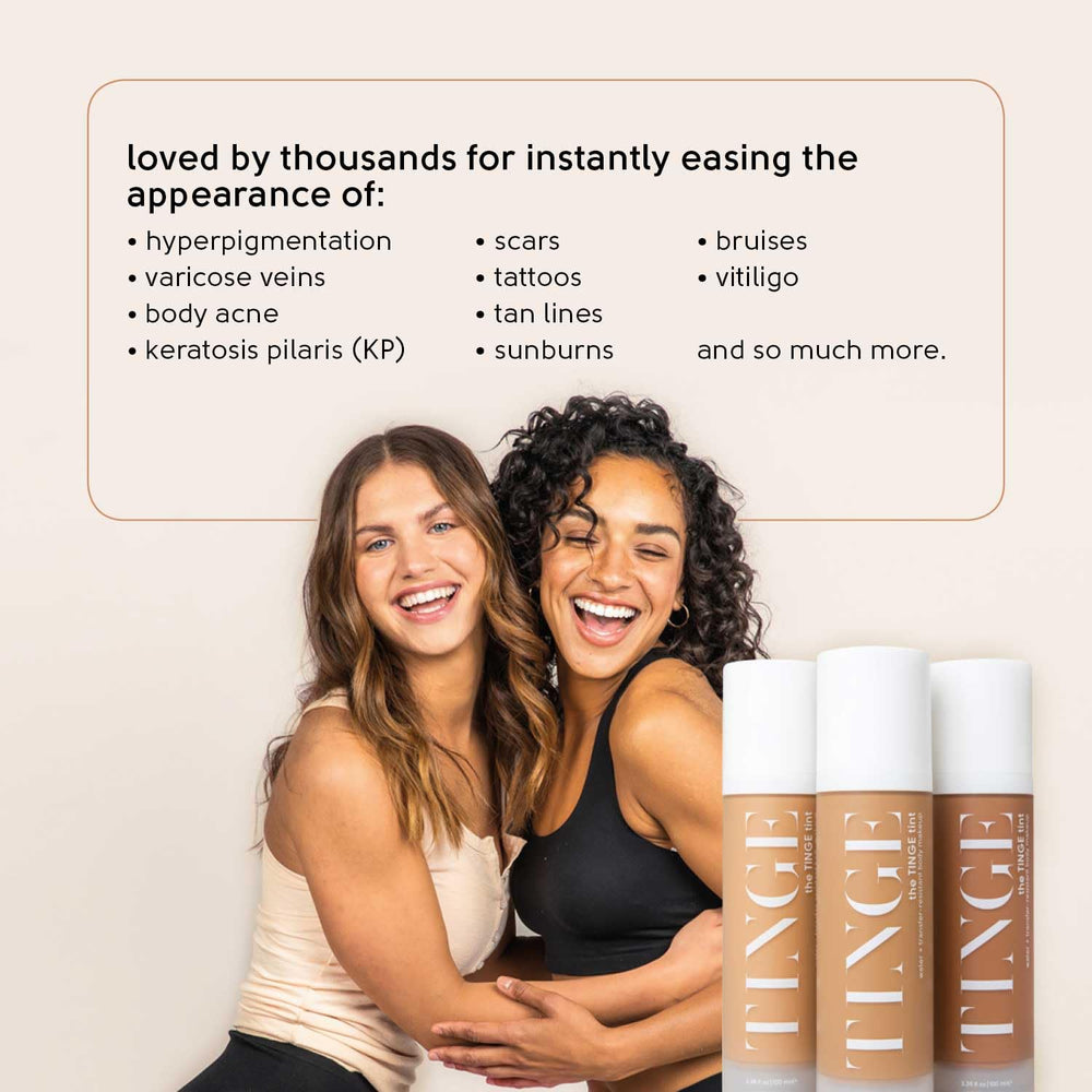 TINGE Body Makeup tattoo cover option for discreet concealing with even tone