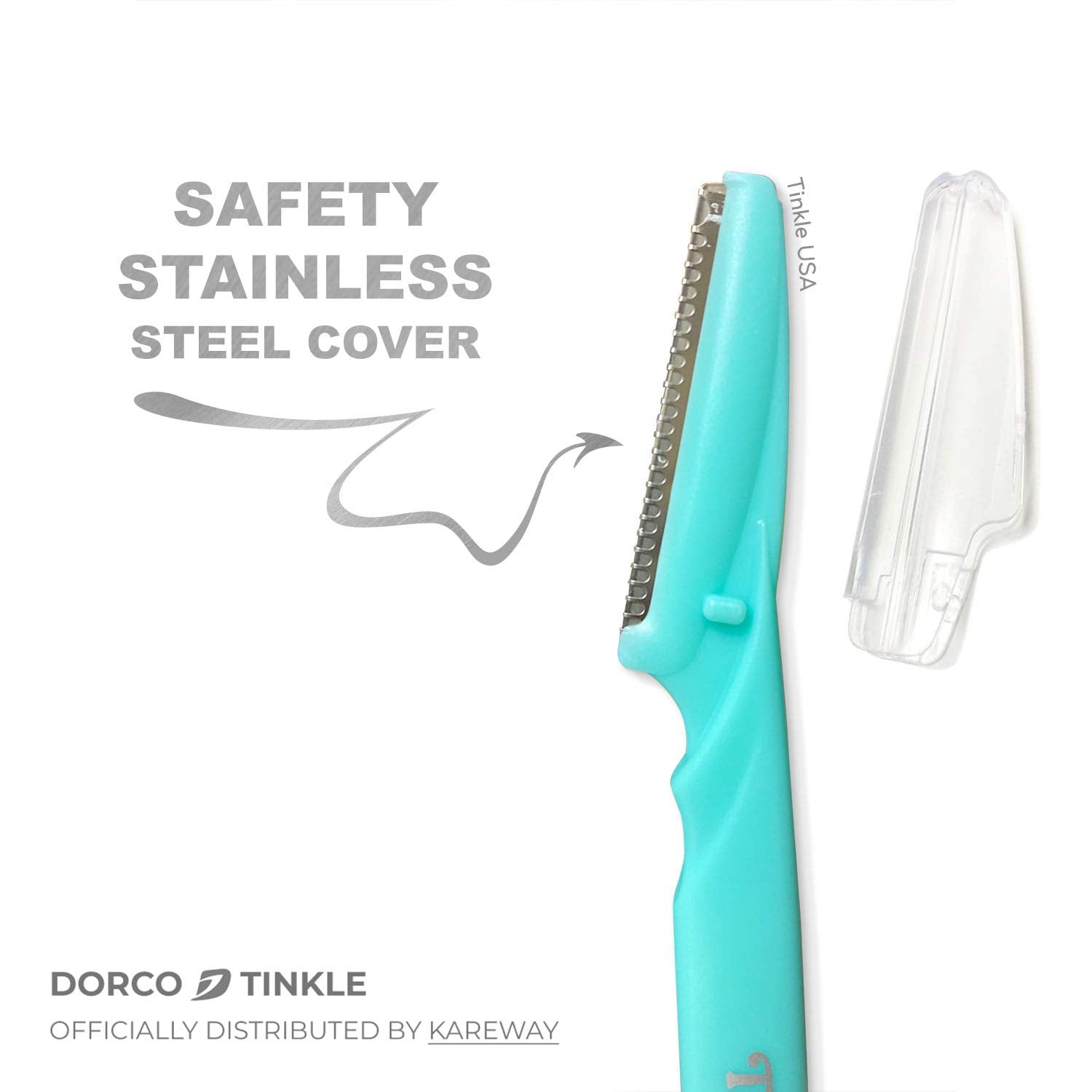 Tinkle razor blades with anti-nick design protecting sensitive skin during grooming.