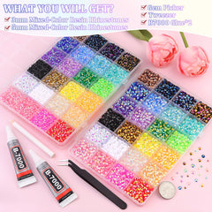TINKRSTUFF 3mm and 5mm multicolor resin gems reflect light beautifully.