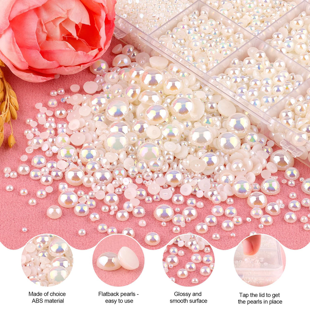 TINKRSTUFF Beige AB 10mm flatback pearl for dramatic DIY accents