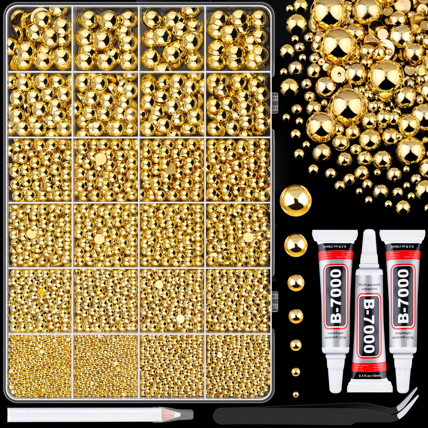 TINKRSTUFF gold flatback pearls 2mm ready for precise embellishment on shoes and nails