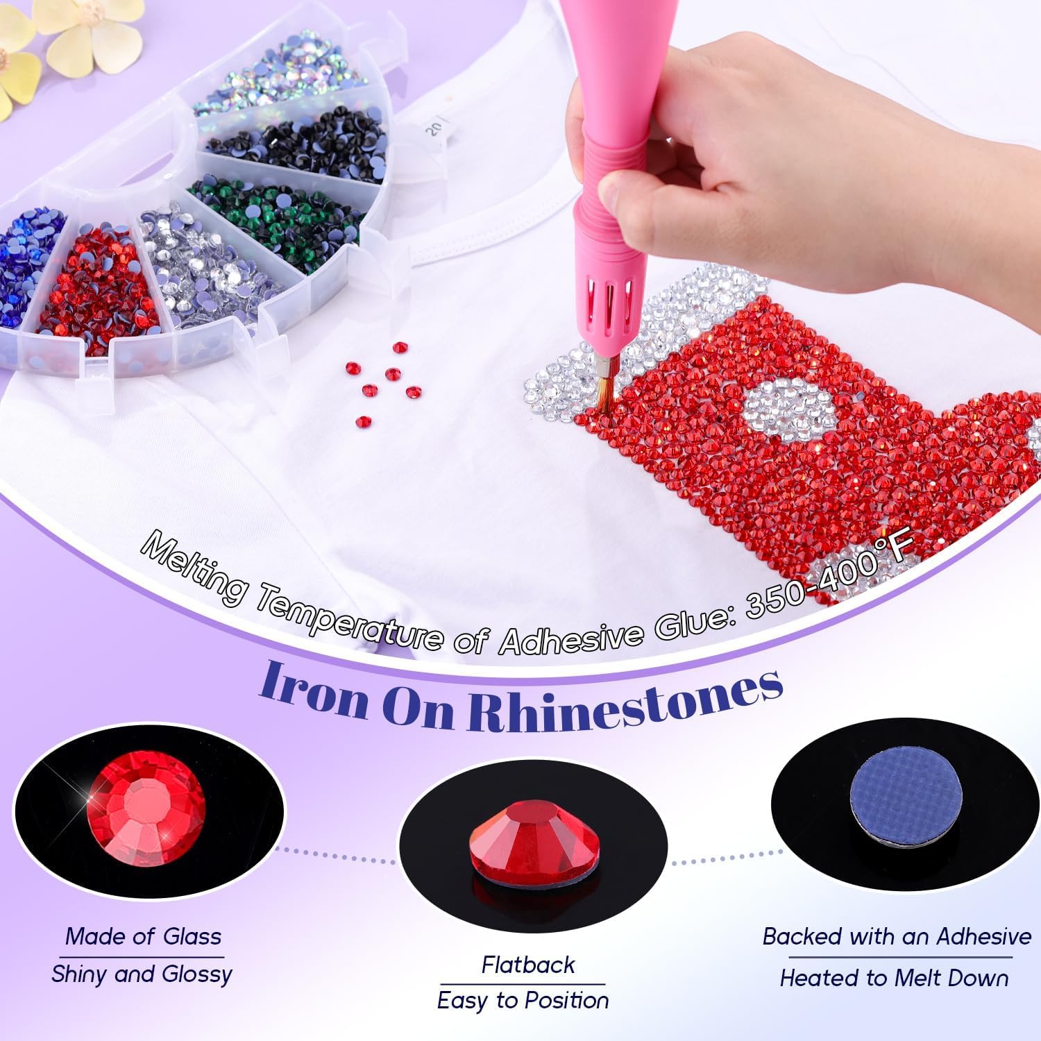 TINKRSTUFF iridescent-glass-crystals add radiant color to fabrics and accessories.