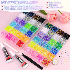 TINKRSTUFF storage boxes with 24 grids keep gems organized for quick decorating projects.