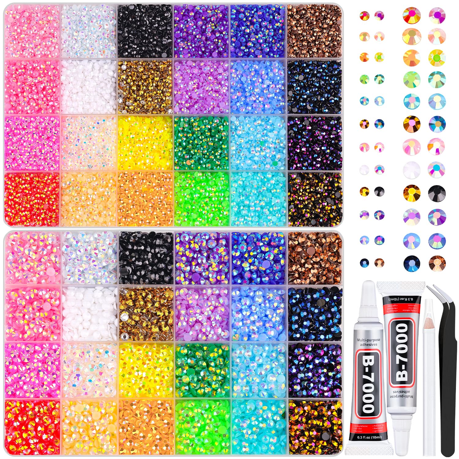 TINKRSTUFF jelly rhinestones in two boxes for craft embellishments.