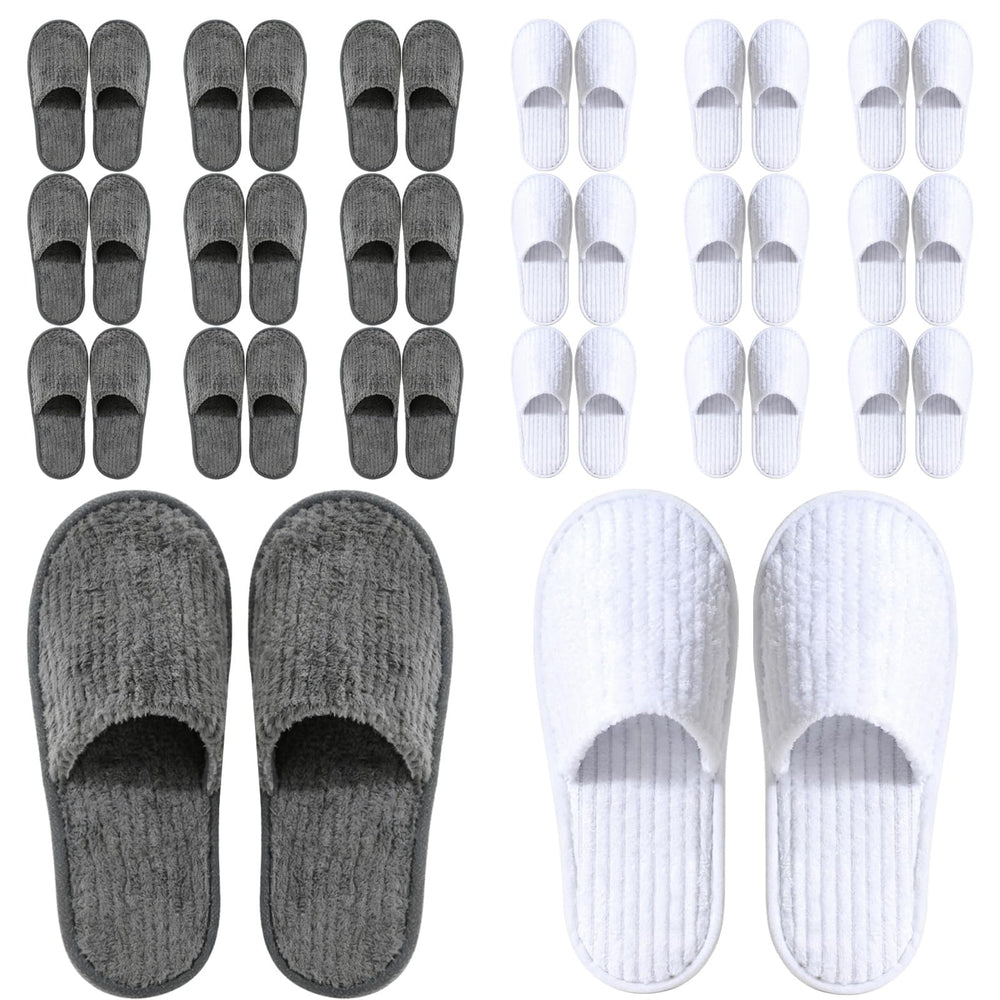 TINSKY disposable slippers pack in white and black for hotel guests.