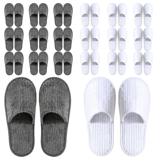 TINSKY disposable slippers pack in white and black for hotel guests.