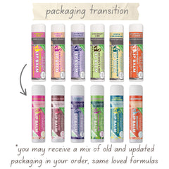 TINY SEED Vanilla Chai lip balm tube; warm-spice aroma with daily conditioning